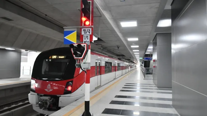 Bản đồ tuyến t&agrave;u SRT Red Line s&acirc;n bay Đ&ocirc;n Mường Bangkok