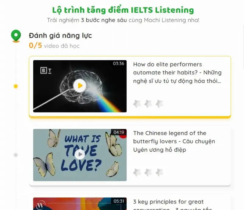 luyện ielts mochi listening