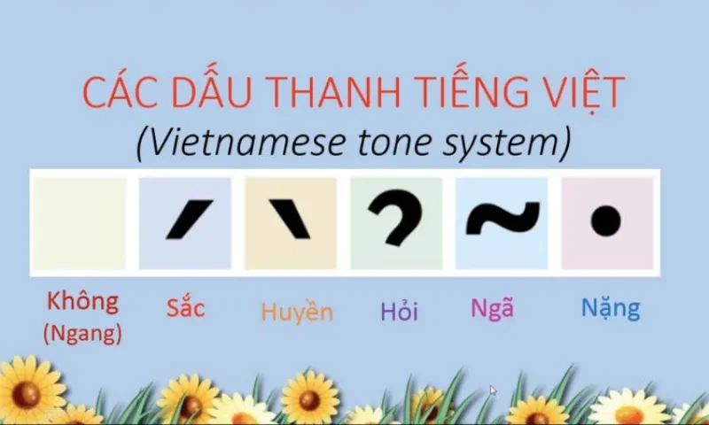 Sáu thanh điệu chính trong ngôn ngữ tiếng Việt