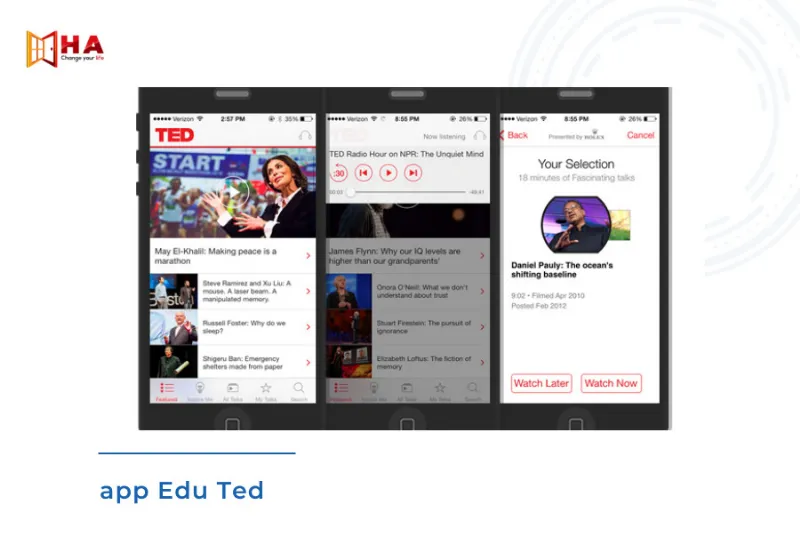 Ứng dụng nghe tiếng Anh Ted Edu